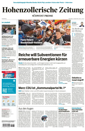 Cover of Hohenzollerische Zeitung