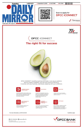 Cover of Daily Mirror (Sri Lanka)