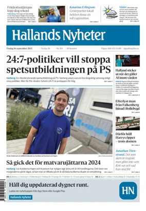 Cover of Hallands Nyheter