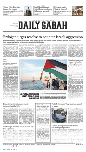 Cover of Daily Sabah (Turkey)