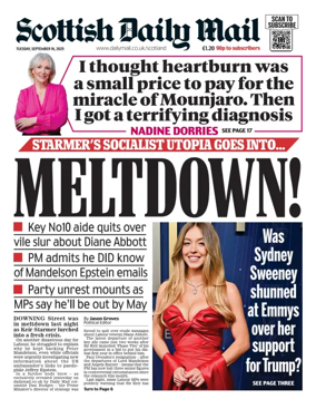 Cover of Scottish Daily Mail