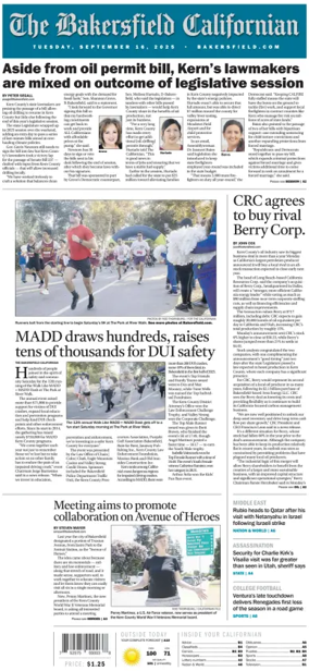 Cover of The Bakersfield Californian