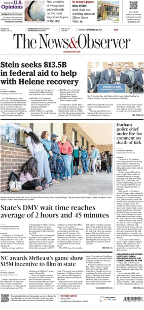 Cover of The News & Observer