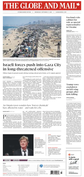 Cover of The Globe and Mail (Ottawa/Quebec Edition)