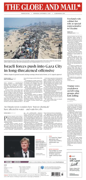 Cover of The Globe and Mail (Prairie Edition)