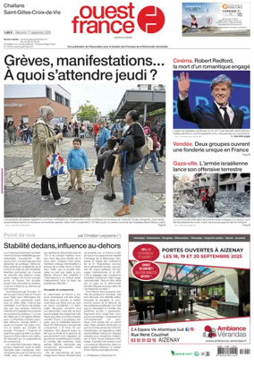 Cover of Ouest France (Challans / Saint-Gilles-Croix-de-Vie)