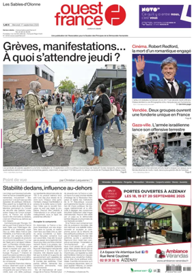 Cover of Ouest France (Les Sables-d'Olonne)