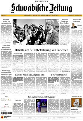 Cover of Schwaebische Zeitung (Riedlingen)