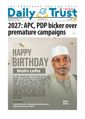 Cover of Daily Trust