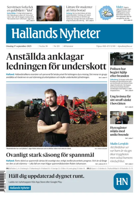 Cover of Hallands Nyheter
