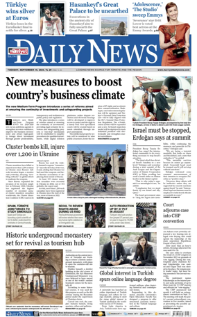 Cover of Hurriyet Daily News & Economic Review