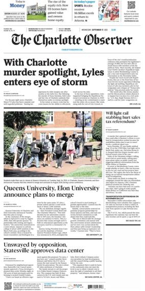 Cover of The Charlotte Observer