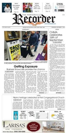 Cover of Porterville Recorder