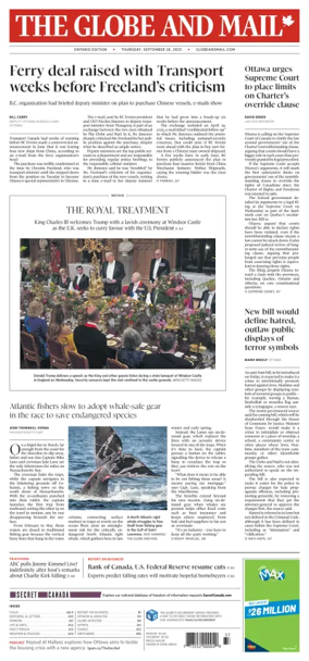 Cover of The Globe and Mail Metro (Ontario Edition)