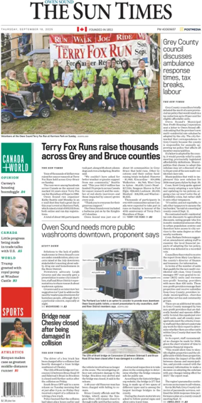 Cover of The Sun Times (Owen Sound)