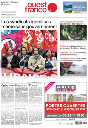 Cover of Ouest France (Lannion)