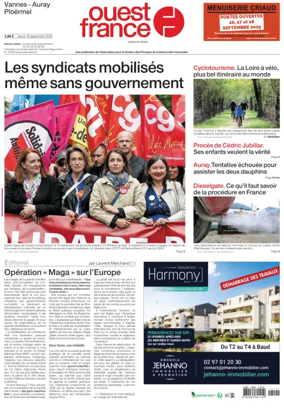 Cover of Ouest France (Vannes)