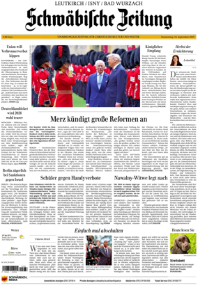 Cover of Schwaebische Zeitung (Leutkirch / Isny / Bad Wurzach)