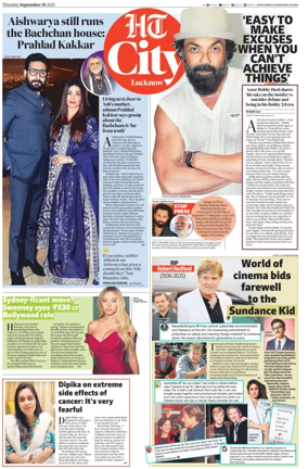 Cover of Hindustan Times (Lucknow) - Live