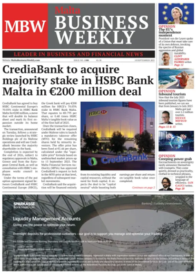Cover of The Malta Business Weekly