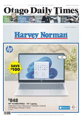 Cover of Otago Daily Times