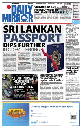 Cover of Daily Mirror (Sri Lanka)