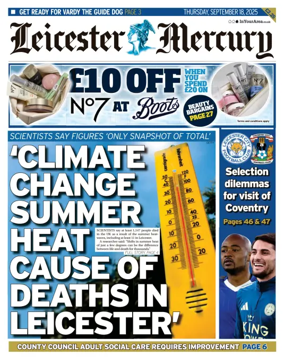 Cover of Leicester Mercury