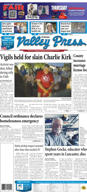 Cover of Antelope Valley Press