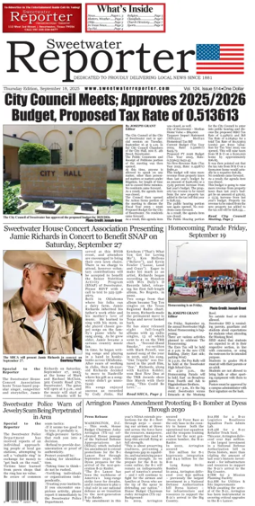 Cover of Sweetwater Reporter
