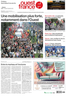 Cover of Ouest France (Challans / Saint-Gilles-Croix-de-Vie)