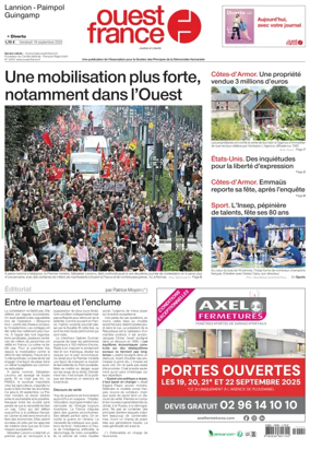 Cover of Ouest France (Lannion)