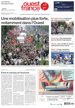 Cover of Ouest France (Les Herbiers / Montaigu)