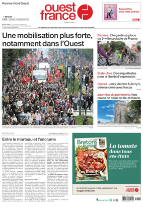 Cover of Ouest France (Rennes Nord)
