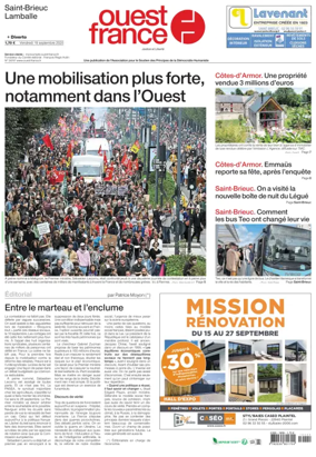 Cover of Ouest France (Saint-Brieuc)