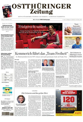 Cover of Ostthüringer Zeitung (Saale-Holzland-Kreis)