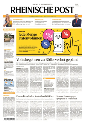 Cover of Rheinische Post - Mönchengladbach and Korschenbroich