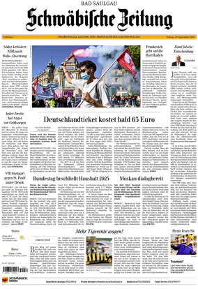 Cover of Schwaebische Zeitung (Bad Saulgau)