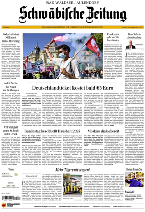Cover of Schwaebische Zeitung (Bad Waldsee / Aulendorf)