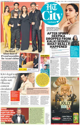 Cover of Hindustan Times (Lucknow) - Live