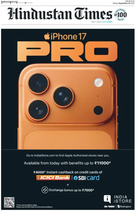 Cover of Hindustan Times (West UP)