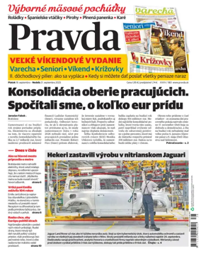 Cover of Pravda of Slovakia