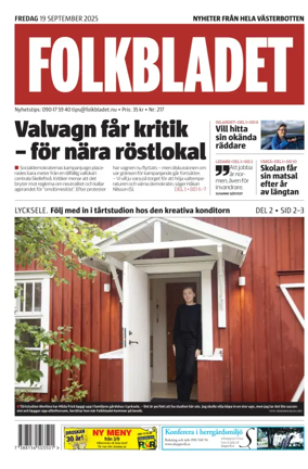 Cover of Folkbladet Västerbotten