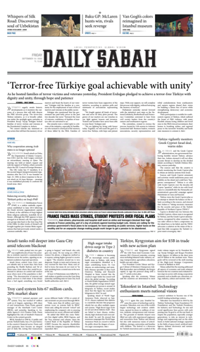 Cover of Daily Sabah (Turkey)