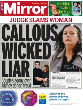Cover of Daily Mirror (Northern Ireland)
