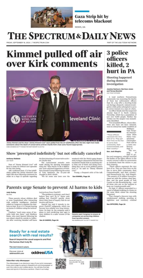 Cover of The Spectrum & Daily News