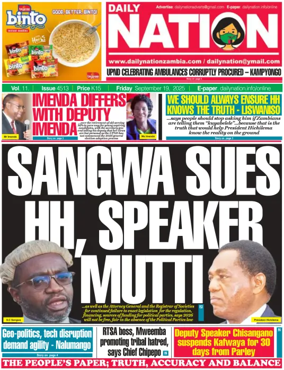 Cover of Daily Nation Newspaper