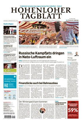 Cover of Hohenloher Tagblatt