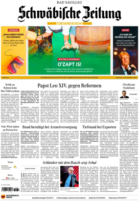 Cover of Schwaebische Zeitung (Bad Saulgau)