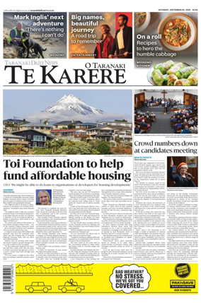 Cover of Taranaki Daily News
