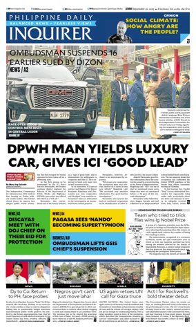 Cover of Philippine Daily Inquirer